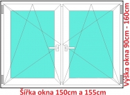 Dvojkrdlov okna OS+OS SOFT rka 150 a 155cm